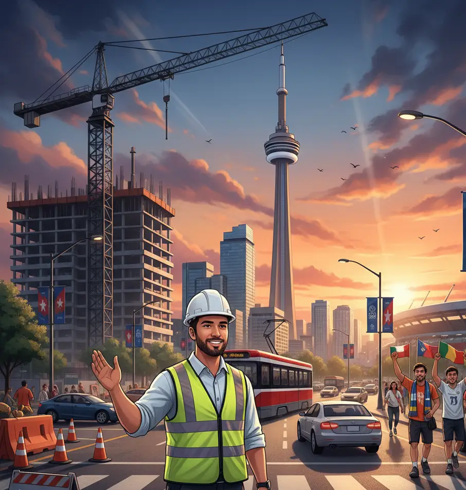 NTSM crews managing an active work zone in the GTA